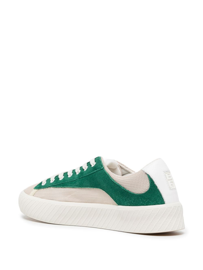 Shop By Far Suede-panel Sneakers In Green