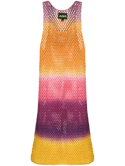 Agr Women's Dip-dyed Crochet Minidress In Multicolour