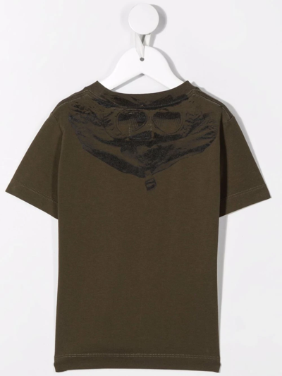 Shop C.p. Company Logo Crew-neck T-shirt In Green