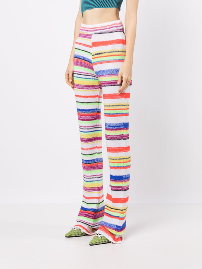 Shop Agr Stripe Knitted Trousers In Multicolour