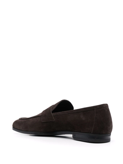 Shop Tom Ford Almond-toe Loafers In Brown