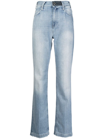 Shop Rta Faded Straight-leg Jeans In Blue