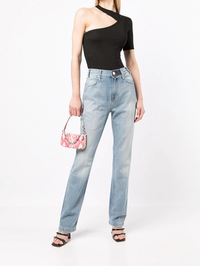 Shop Rta Faded Straight-leg Jeans In Blue