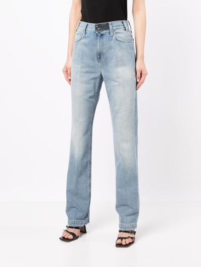 Shop Rta Faded Straight-leg Jeans In Blue