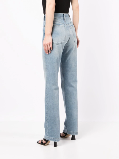 Shop Rta Faded Straight-leg Jeans In Blue