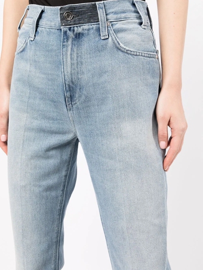 Shop Rta Faded Straight-leg Jeans In Blue