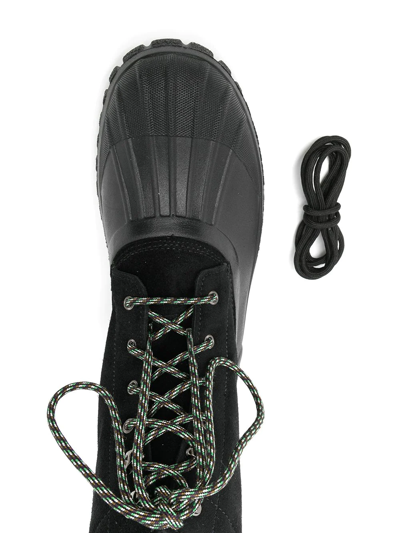 Shop Diemme Lace-up Rubber -panel Boots In Black