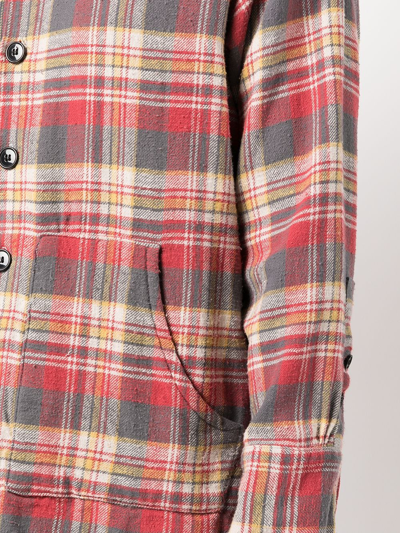 Shop Greg Lauren Plaid-check Panelled Shirt In Multicolour