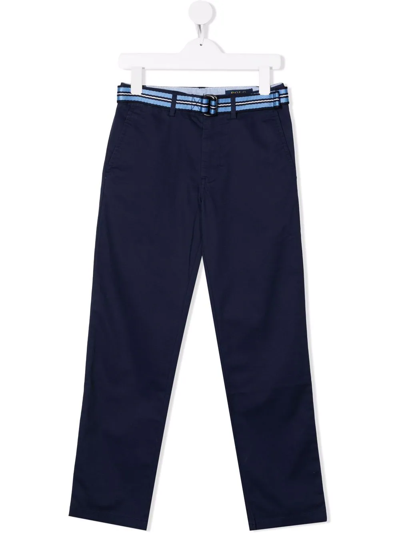 Shop Ralph Lauren Belted-waist Trousers In Blue