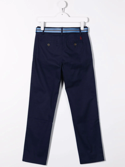 Shop Ralph Lauren Belted-waist Trousers In Blue