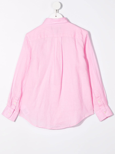 Shop Ralph Lauren Polo Pony Button-down Shirt In Pink