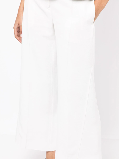Shop Jil Sander Cropped Wide-leg Trousers In White