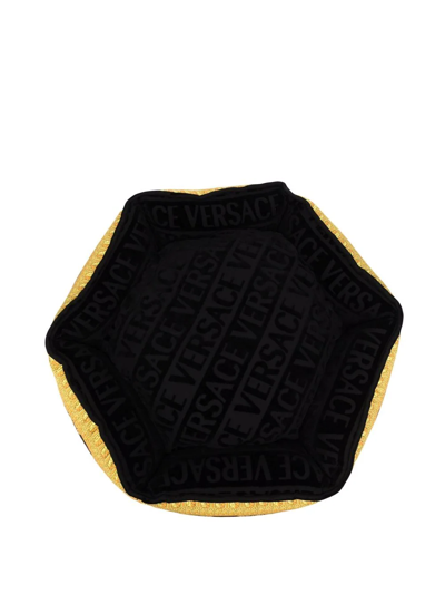 Versace Baroque-print Dog Bed In Black