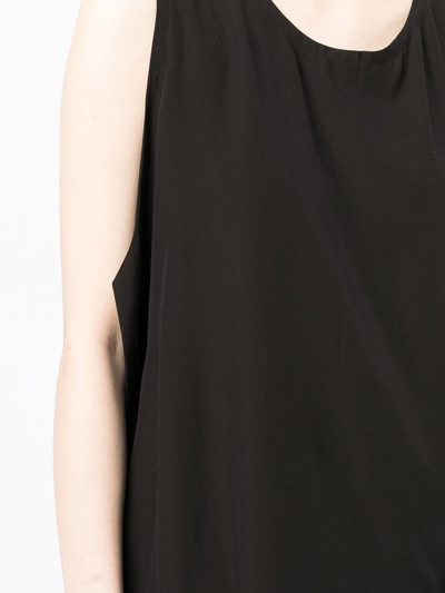 Y's Asymmetrical Draped Sleeveless Top In Black