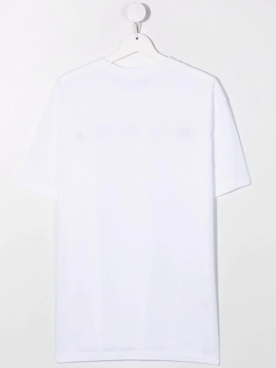 Shop Marni Teen Logo-print Cotton T-shirt In White