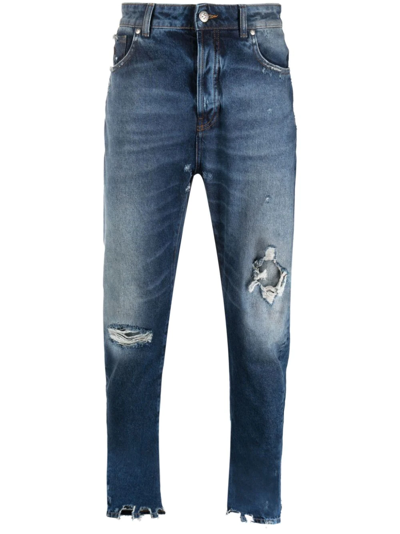 Shop John Richmond Logo-patch Skinny Jeans In Blue