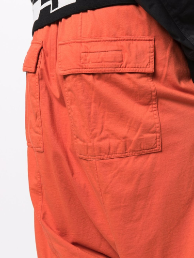 Rick Owens Drkshdw Drawstring-waist Cotton Drop-crotch Shorts In Orange