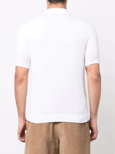 Shop Malo Short-sleeve Polo Shirt In White