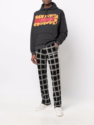 Shop Dsquared2 Logo-print Relaxed Hoodie In Grey