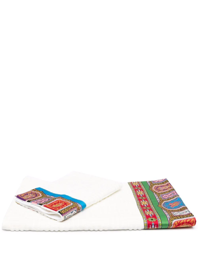 Shop Etro Home Paisley-print Towel Set In White