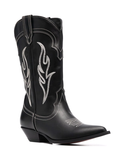 Shop Sonora Embroidered-design Cowboy Boots In Black