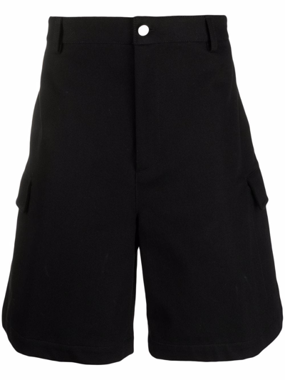 Shop Bottega Veneta Twill Cargo Shorts In Black