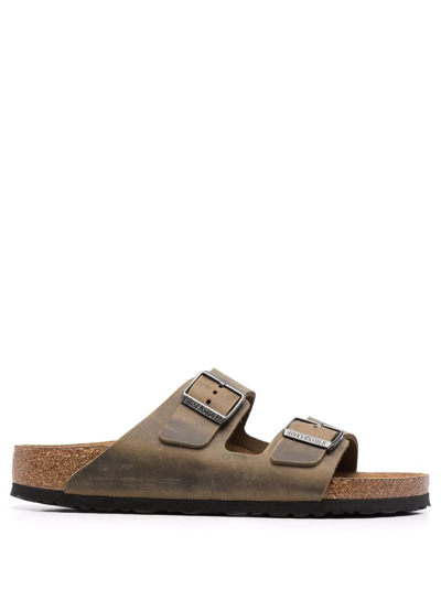 Shop Birkenstock Arizona Buckle-fastened Sandals In Green