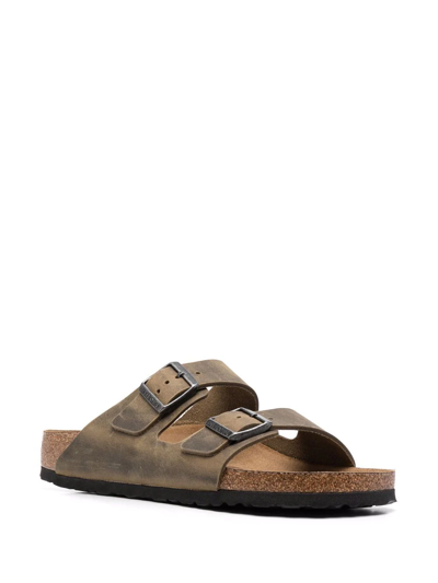 Shop Birkenstock Arizona Buckle-fastened Sandals In Green