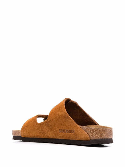 Shop Birkenstock Arizona Buckle-fastened Sandals In Brown