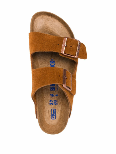 Shop Birkenstock Arizona Buckle-fastened Sandals In Brown