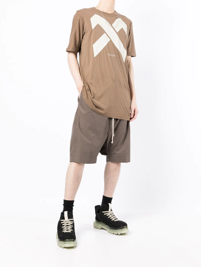 11 By Boris Bidjan Saberi Crossover Print Crewneck T-shirt In Brown