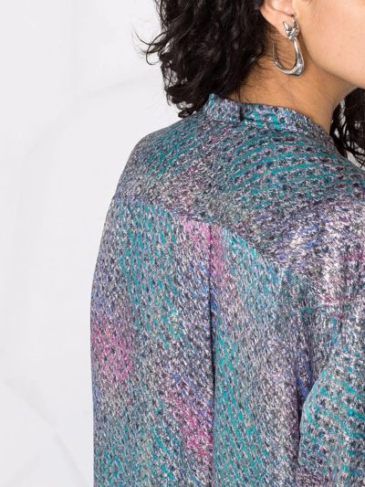 Isabel Marant Iridescent-effect Lurex Shirt In Blue