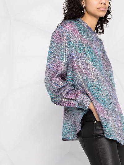 Isabel Marant Iridescent-effect Lurex Shirt In Blue