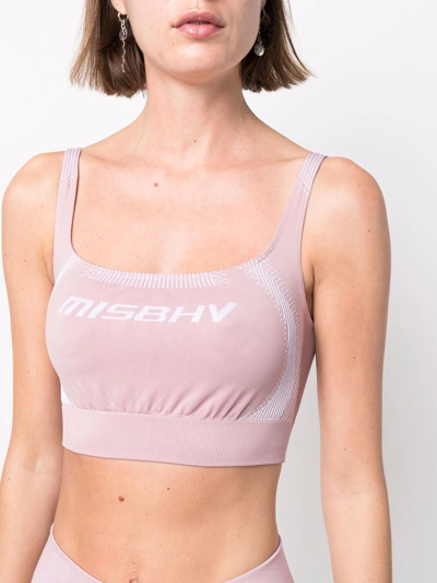 Shop Misbhv Logo-print Cropped Top In Pink
