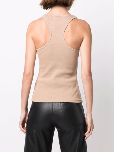 Shop Misbhv Logo-embroidered Tank Top In Neutrals