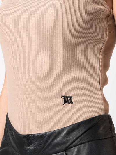 Shop Misbhv Logo-embroidered Tank Top In Neutrals