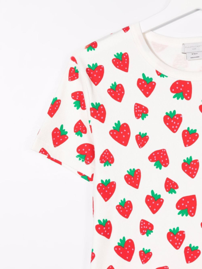 Shop Stella Mccartney Teen Strawberry-print T-shirt In White