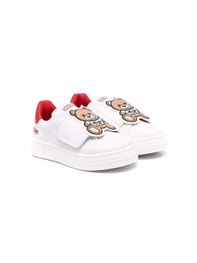 Shop Moschino Toy Bear Patch Sneakers In White