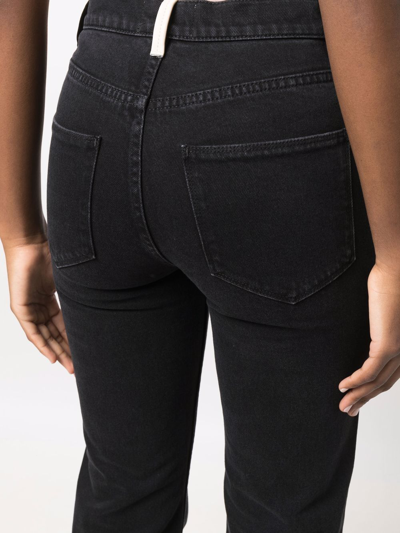 Shop Wandler Daisy Mid-rise Straight-leg Jeans In Black