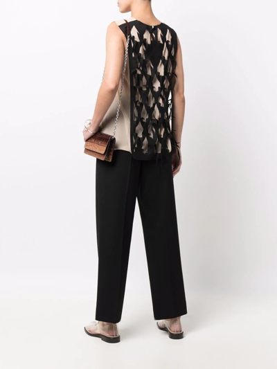 Maison Margiela Cut-out Detail Sleeveless Blouse In Neutrals