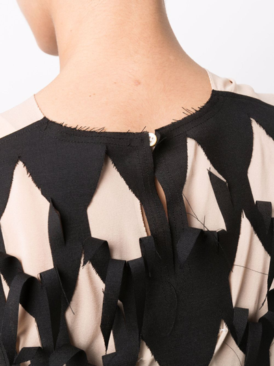 Maison Margiela Cut-out Detail Sleeveless Blouse In Neutrals