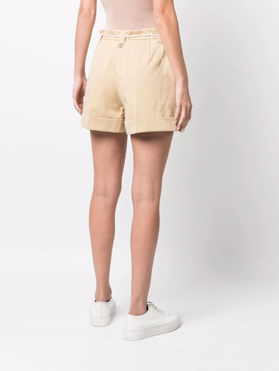 Shop Twinset Tied-waist Shorts In Neutrals