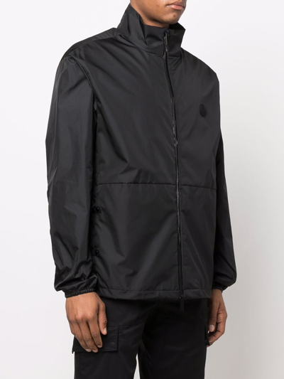 Shop Moncler Gennai Logo-print Raincoat In Black