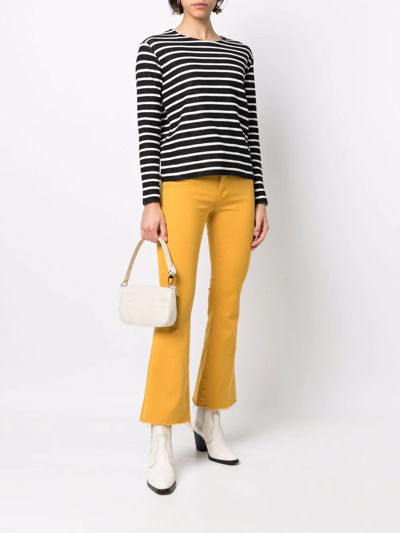 Shop Mother Cropped Flared Jeans In Yellow