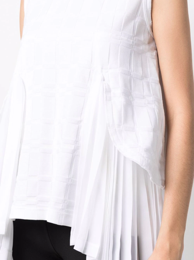 Shop Comme Des Garçons Comme Des Garçons Pleat-detail Asymmetric Blouse In White