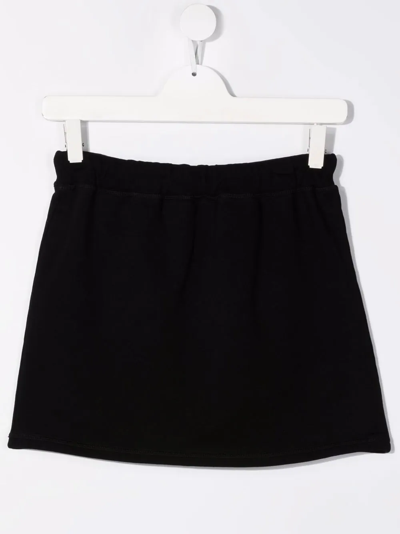 Shop Dsquared2 Cotton Logo Print Skirt In Black