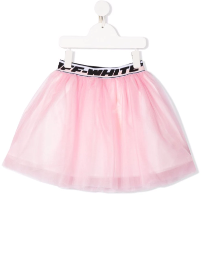 Shop Off-white Logo Embroidered Tutu Skirt In Pink