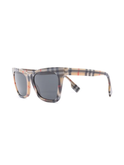 Burberry Eyewear Vintage-check Cat-eye Sunglasses In Neutrals