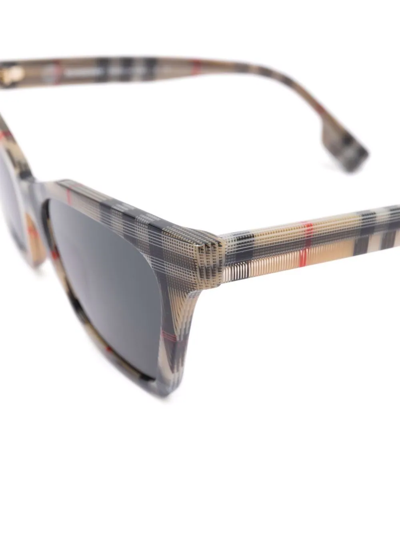 Burberry Eyewear Vintage-check Cat-eye Sunglasses In Neutrals