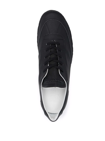 Shop Mm6 Maison Margiela Embossed-logo Tongue Sneakers In Black